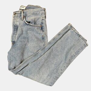 AGOLDE Light Wash Riley Slim Straight Crop Denim Jeans Women's Size 28